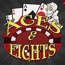 Aces and Eights - 3 Hands online game logo by RTG (Reel Time Gaming) on corgibett.com