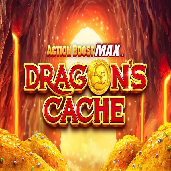 Official Slots logo: Action Boost Max Dragon's Cache by SpinPlay Games at Corgibet Casino