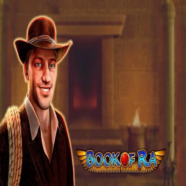 Book of Ra slot logo by Greentube at Corgibet Casino