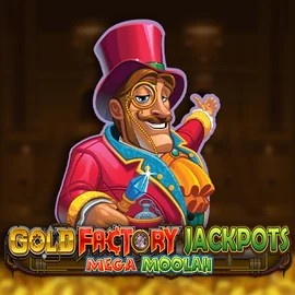 Gold Factory Jackpots Mega Moolah logo by Aurum Signature Studios Corgibet Casino